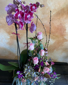 # 7.2 Regadera con orquidea y flores