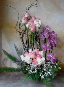Niveles de orquideas y rosas