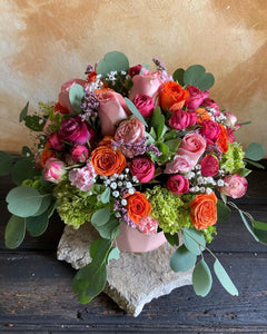Redondo de rosas naranja
